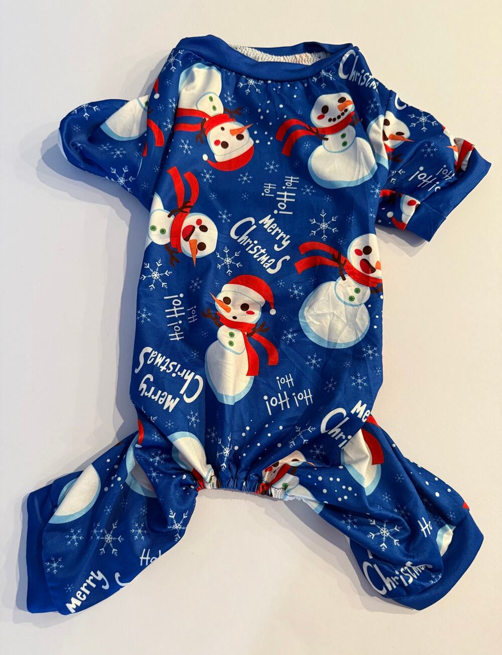 Silky Blue Snowman Christmas Dog Pajamas